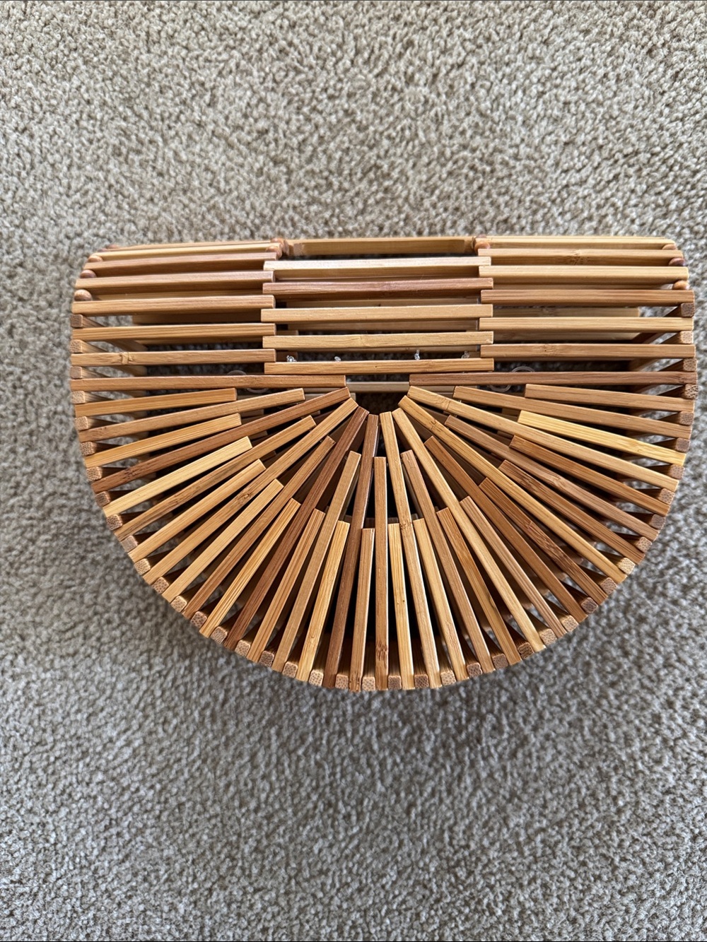 Cult Gaia Half-Moon Bamboo Clutch Bag - Natural Brown
